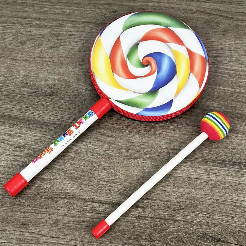 【粤粤妈专属】棒棒糖鼓儿童手拍鼓打击乐器表演幼儿园音乐课教材