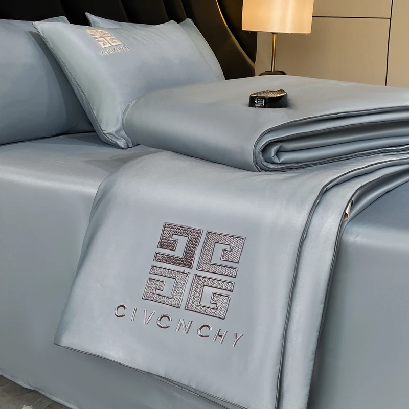 冰丝夏被夏凉被空调被四件套夏季简约凉感单双人可机水洗薄款被子