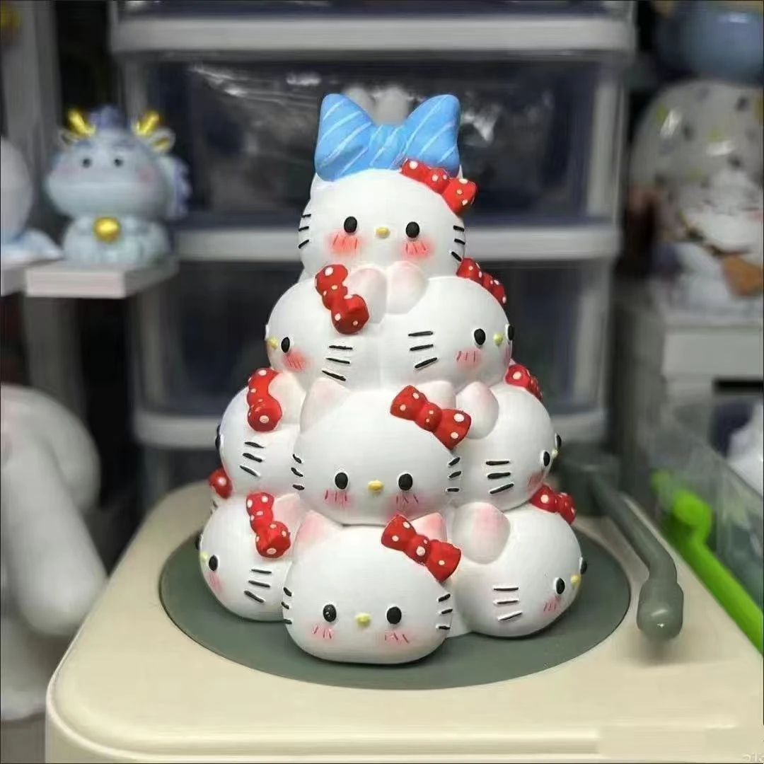 新品kitty猫堆堆乐涂色石膏娃娃涂鸦儿童diy手工制作彩绘地摊石膏