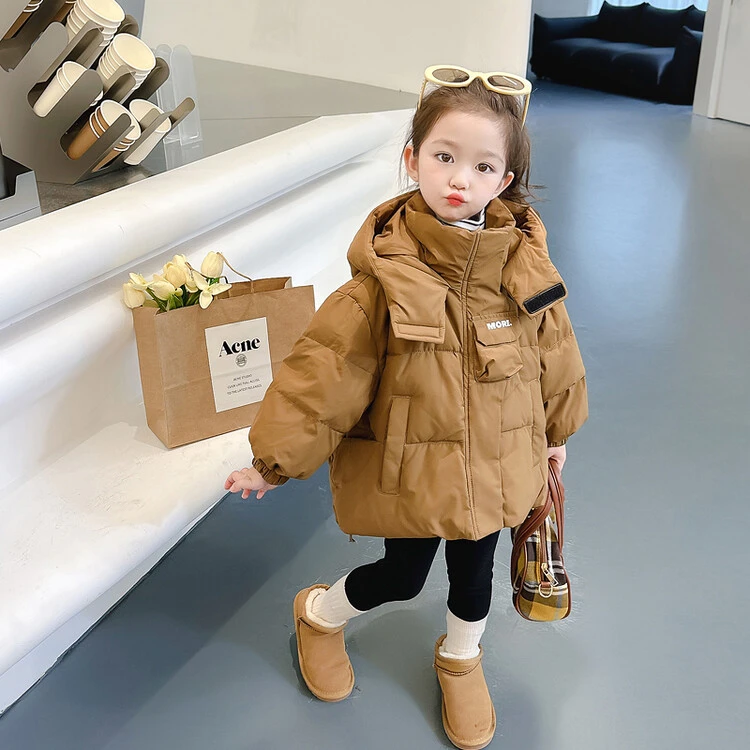 女童中长款羽绒服冬季新款2女宝5小童保暖白鸭绒外套洋气加厚连帽