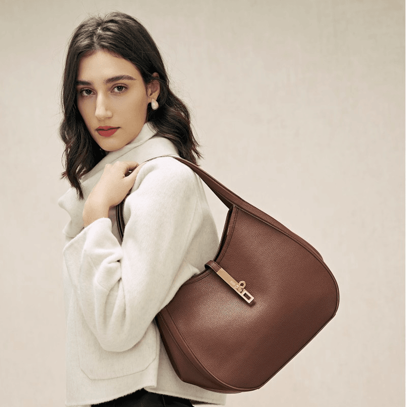 ELLE24新品女包美拉德大容量托特包轻奢高级感通勤妈咪包24039