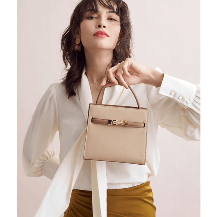 ELLE24新款包包小号手提包高级感牛皮斜挎包通勤百搭单肩包22627