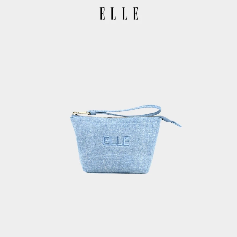 ELLE女包2025新款丹宁梯形手拿钱包欧若风24335