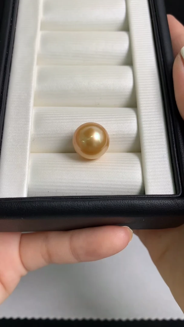 【闪购商品】海水珍珠裸珠未镶嵌精品南洋金珠裸珠13-14mm