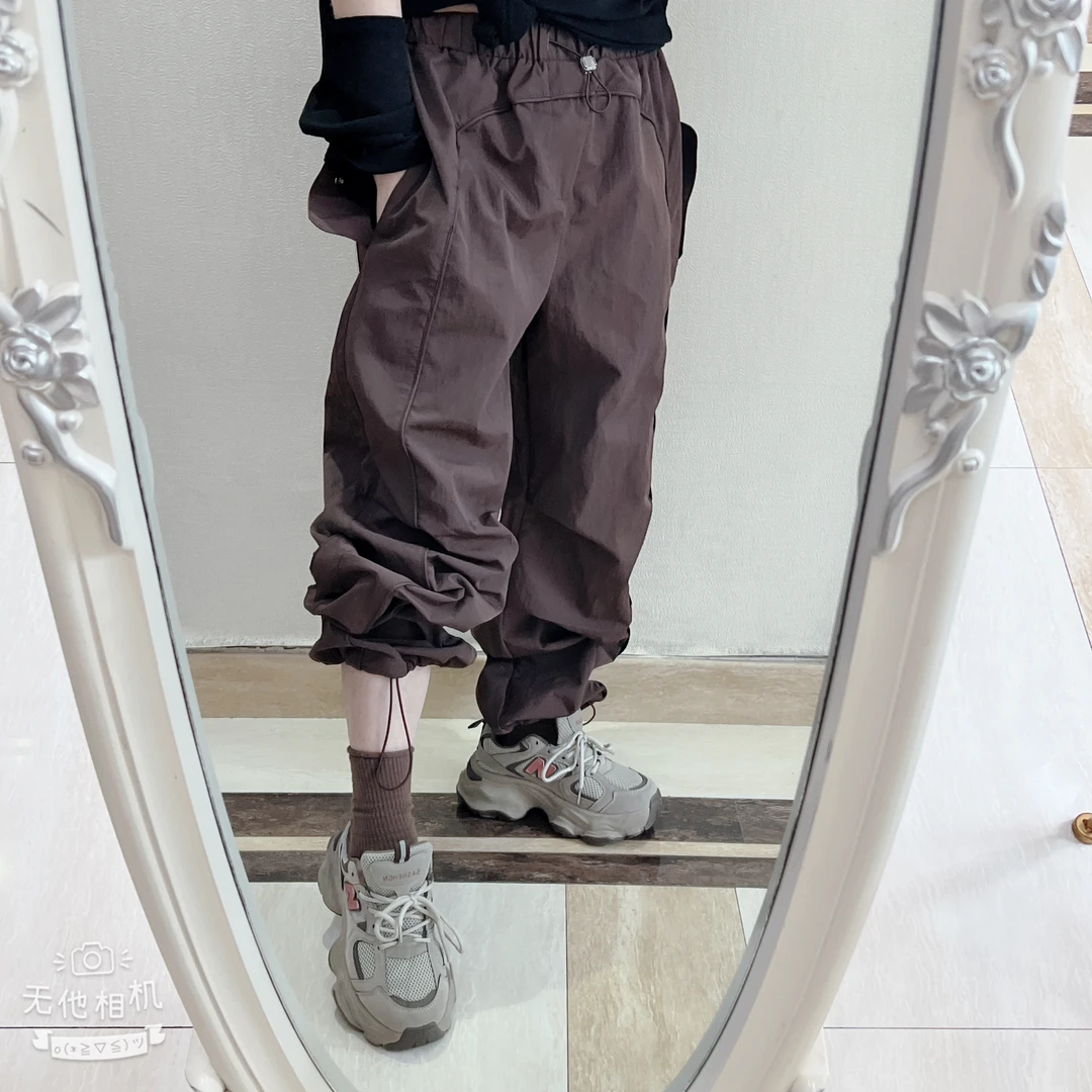 松紧腰抽绳束脚个性速干裤