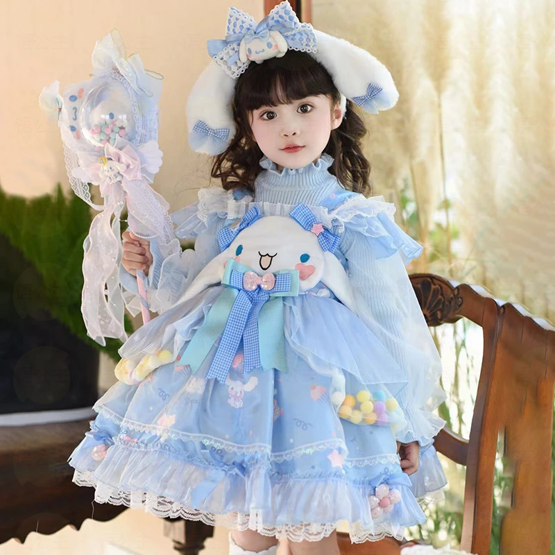女童秋装新款玉贵狗公主裙 春秋洋气洛丽塔四季裙蓬蓬连衣裙子