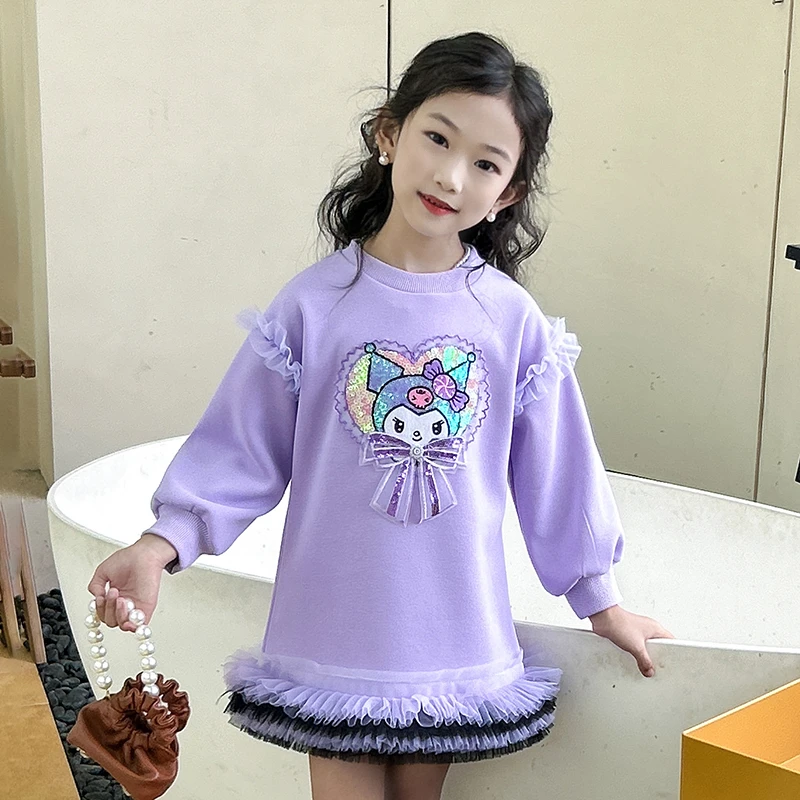 断码 亏米清   女童春秋酷洛米公主裙儿童女孩小女孩长袖连衣裙子