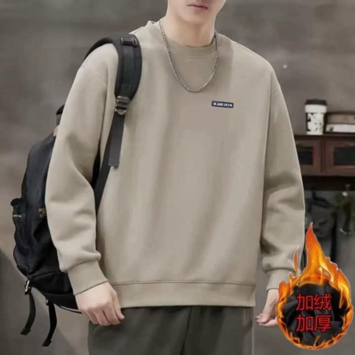 【刺绣新款】时尚长袖奥粒绒百搭潮流宽松休闲保暖秋冬卫衣5260