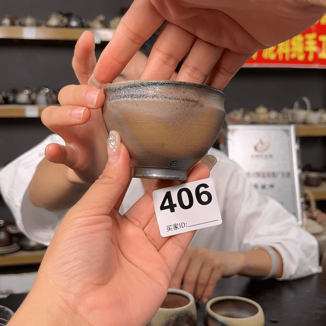 杯坭兴陶柴烧全手工原矿泥料杯