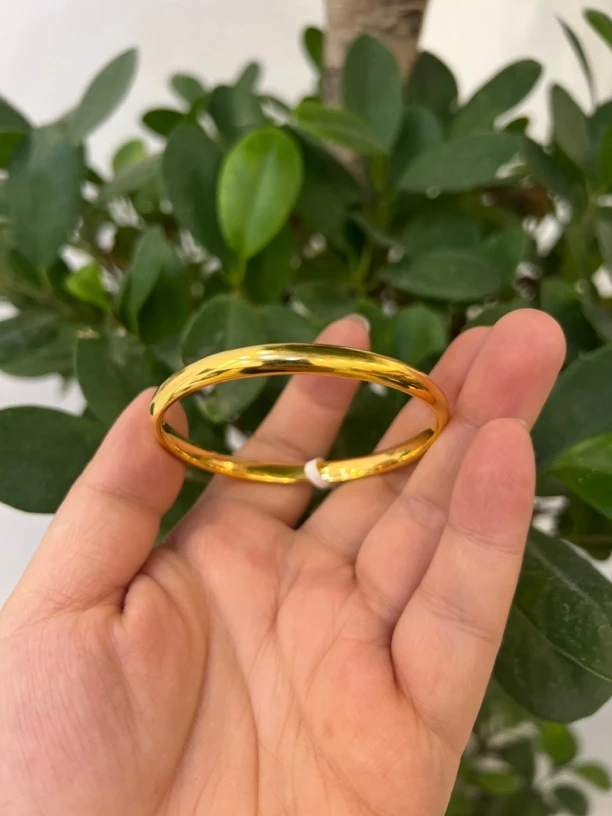 足银手镯 卡6泥鳅背手镯简约素圈设计女款百搭素款实心单圈