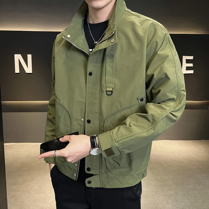 高级感美式工装夹克男春秋外套2024新款休闲百搭潮流痞帅上衣服