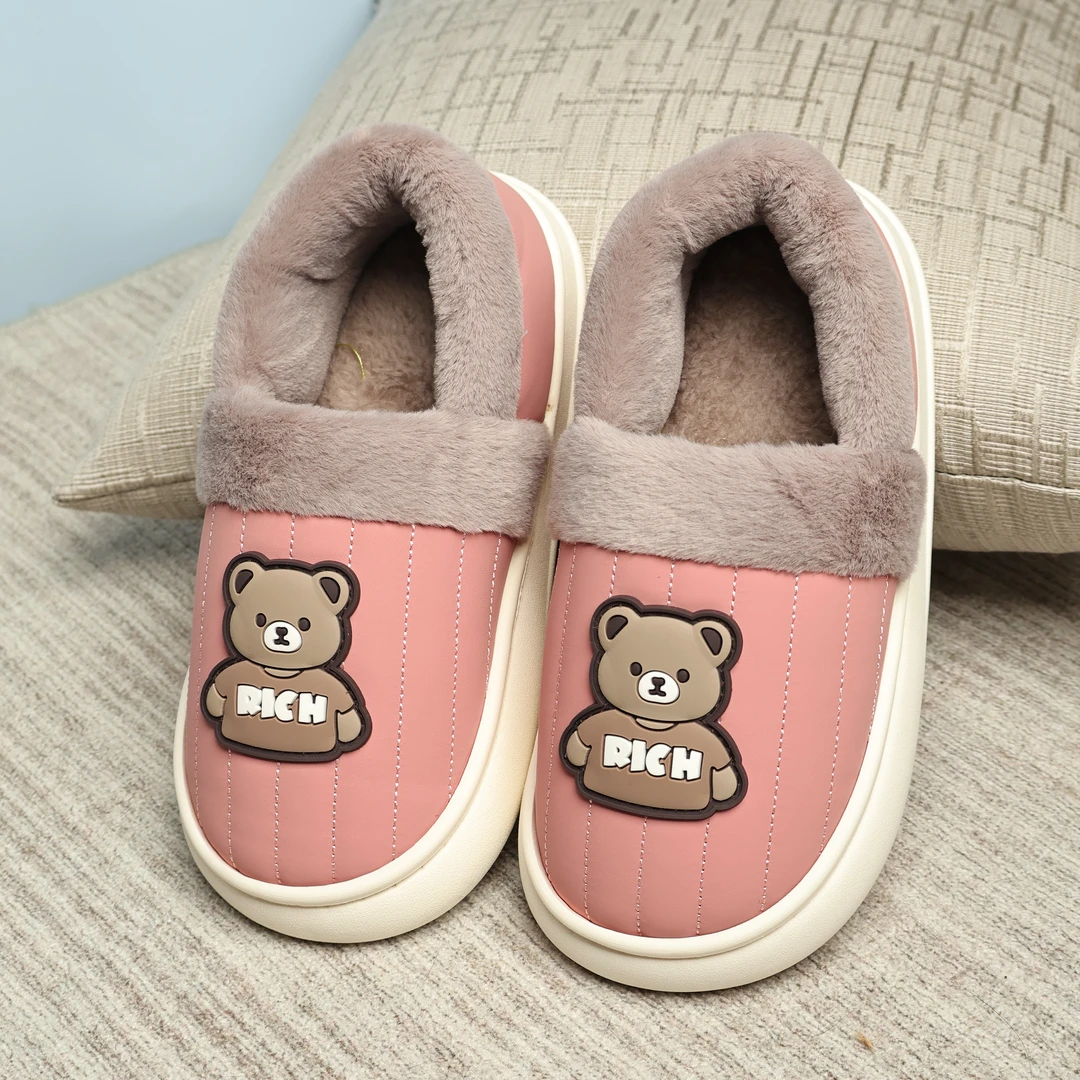 冬季儿童棉鞋居家全包跟男孩宝宝可爱卡通防水棉鞋女童中大小童拖