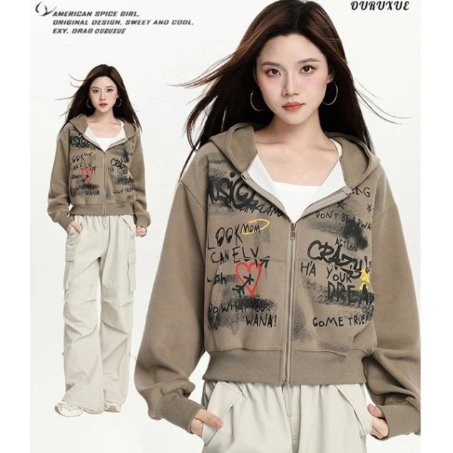 S-2XL华棉320克复合原版发泡工艺P38灰色咖色