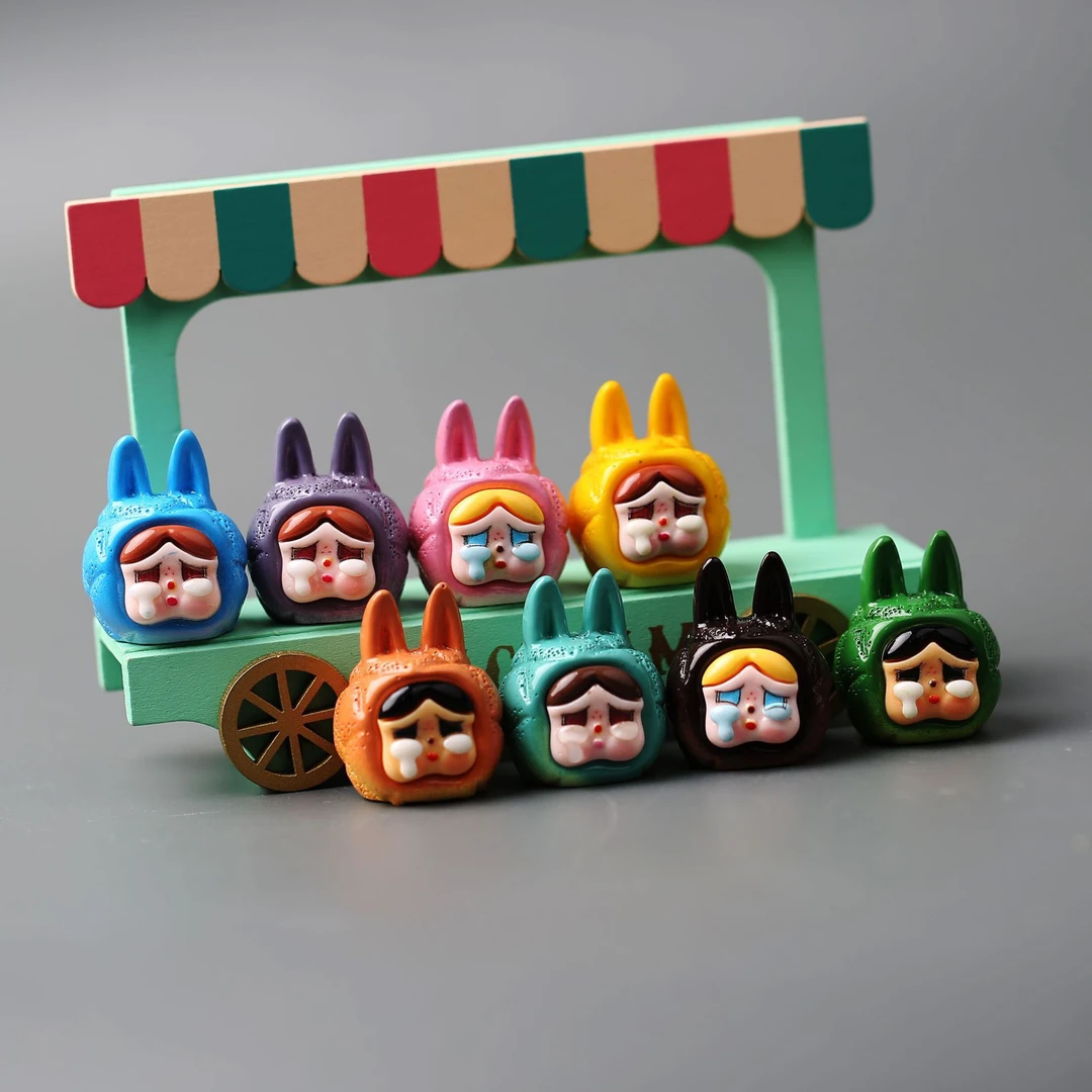 【直播拆】新款立体渐变哭娃diy视频车载桌台摆件潮玩盲袋