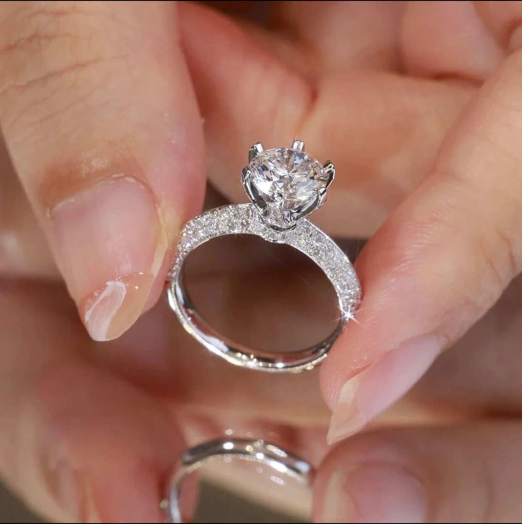 925银莫桑石戒指 【半臂江山】1克拉-5克拉