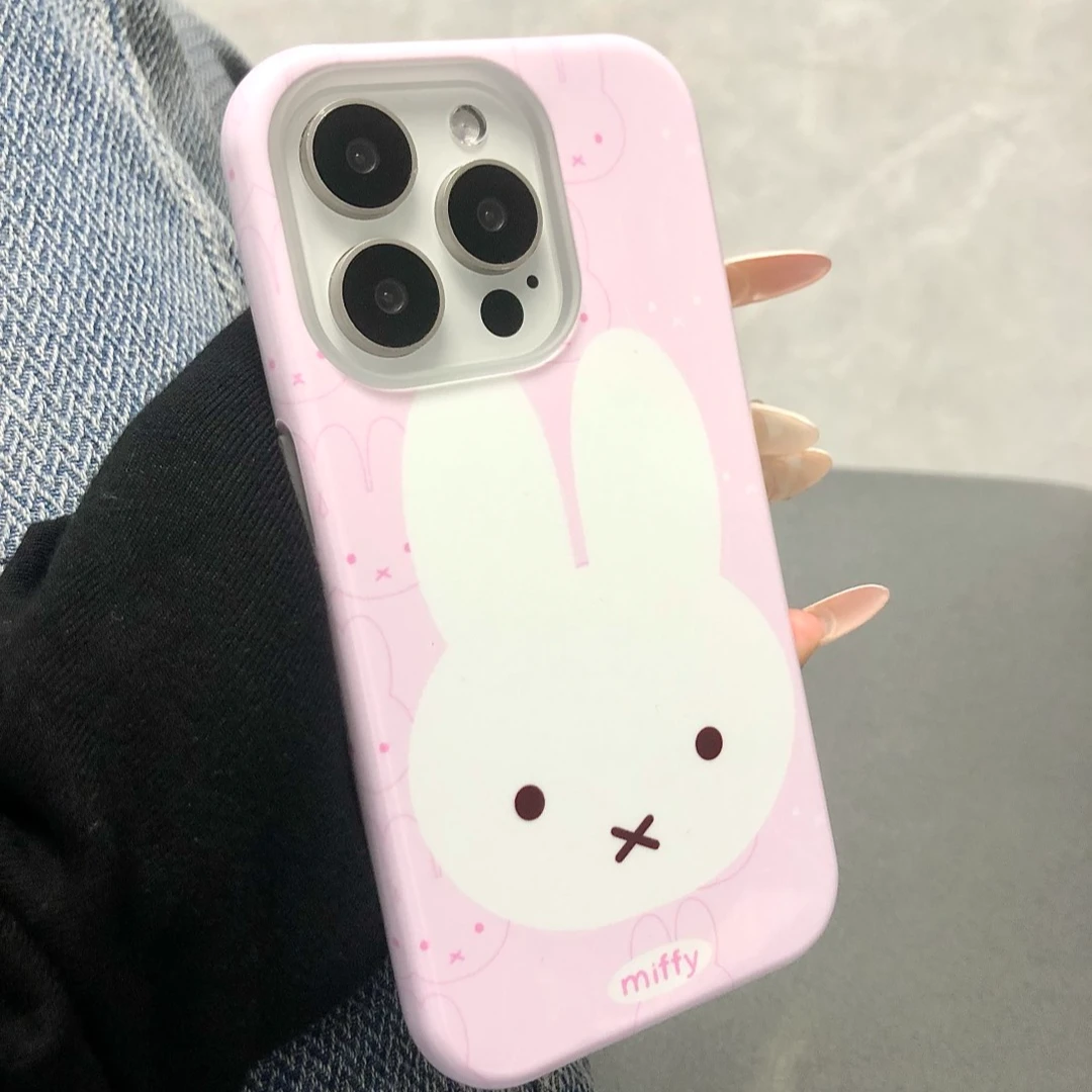 米菲兔菲林二合一苹果16iPhone15可爱粉色14卡通少女风手机壳13