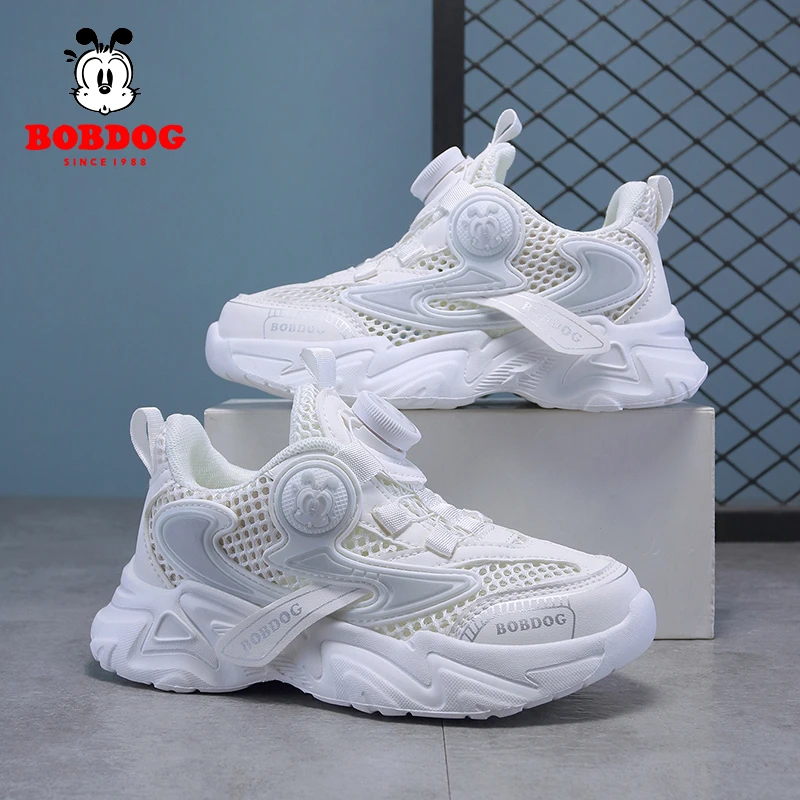 巴布豆童鞋2025新款外穿运动鞋春季老爹鞋儿童网面春季软底跑步鞋