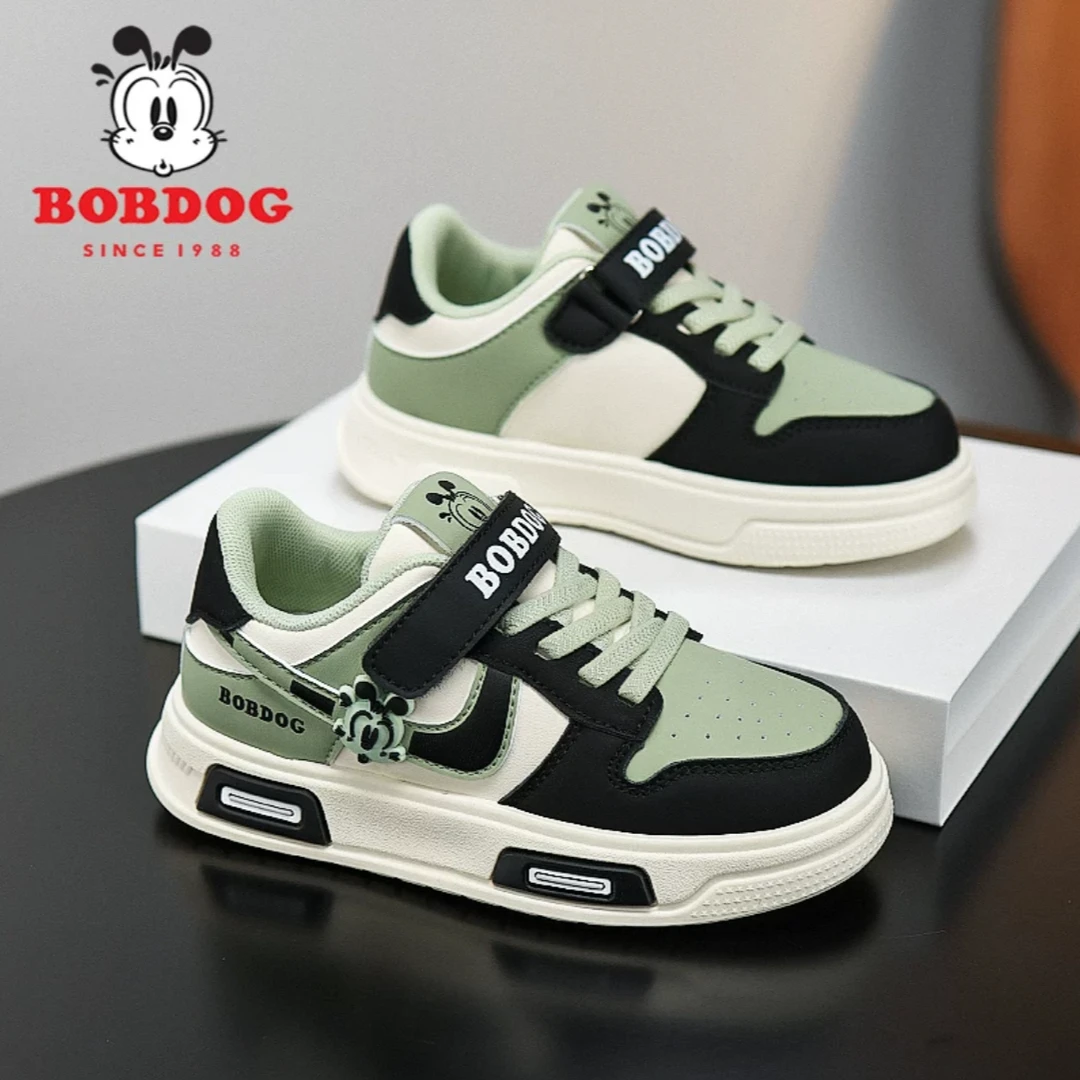 巴布豆儿童鞋男童皮面防水透气网面板鞋aj鞋子夏季低帮运动鞋6-12