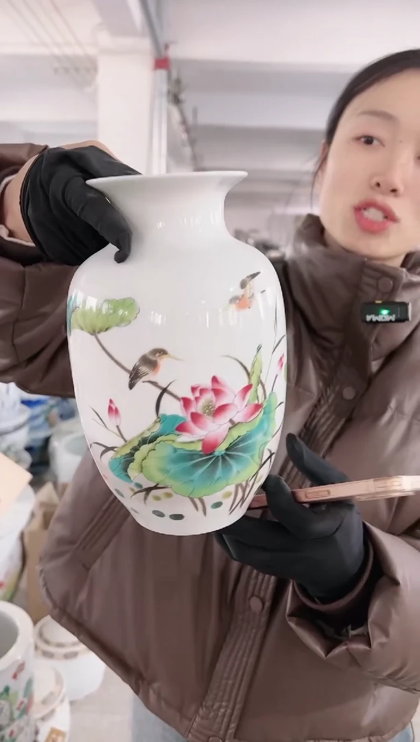 【闪购商品】瓷缸家和万事兴花瓶