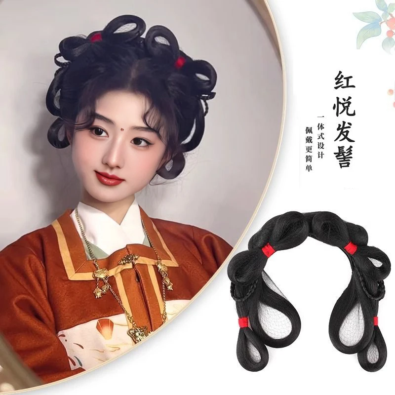 古风明制汉服假发古代头饰一体式假发髻唐朝后脑勺垫发包拍照造型