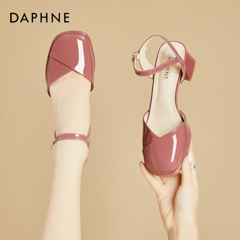 达芙妮粗跟高跟凉鞋女2025年新款夏季包头女士爆款玛丽珍法式单鞋