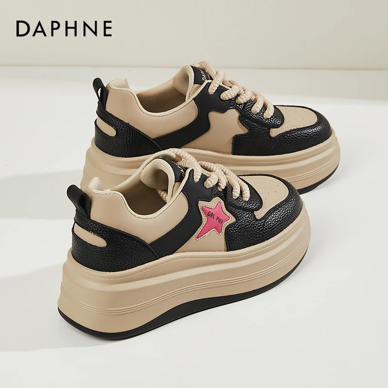 达芙妮厚底小白鞋女款秋季百搭休闲板鞋2025新款黑白熊猫运动鞋子