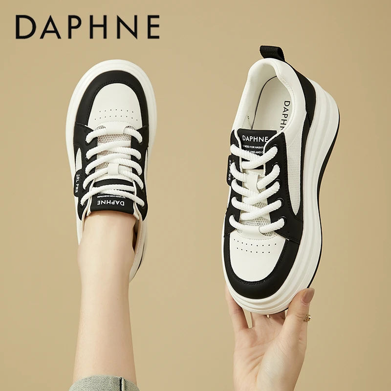 达芙妮女鞋厚底小白鞋2025夏季新款百搭增高休闲板鞋不累脚旅游鞋