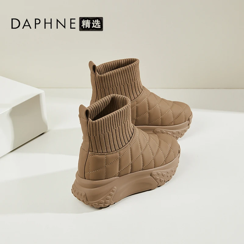 达芙妮雪地靴女2025冬季新款加厚保暖棉鞋女加绒厚底百搭面包鞋女
