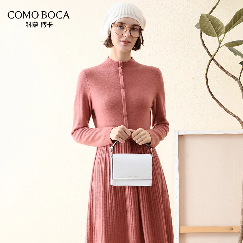 COMOBOCA/科蒙·博卡简约气质针织羊绒时尚宽松连衣裙气质KTN5166
