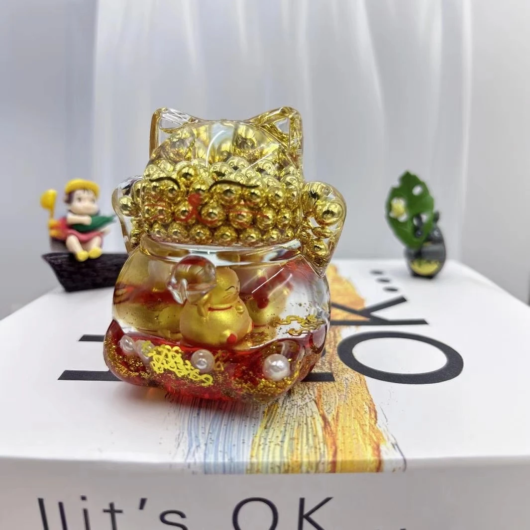 三漂招财猫猫摆件