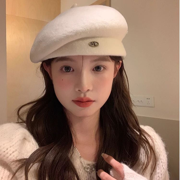 高品质羊毛呢贝雷帽子女秋冬季韩版防寒显脸小立体保暖画家帽英伦