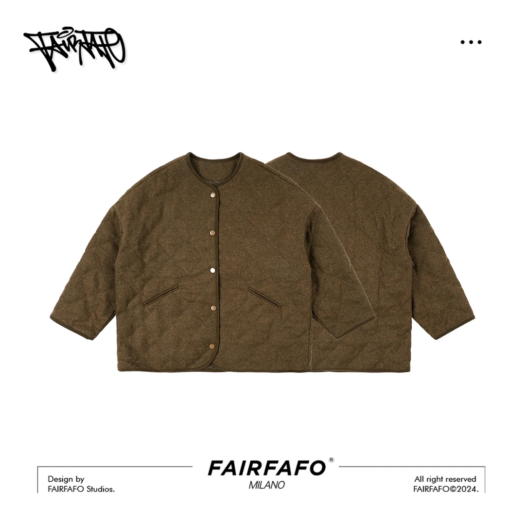 FAIRFAFO林肉肉【圆领菱格羽绒外套】绵羊毛90白鸭绒XG24WT600保暖