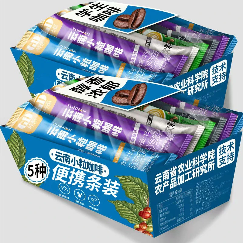 农科院速溶咖啡粉原味特浓拿铁卡布奇诺三合一云南小粒咖啡条装