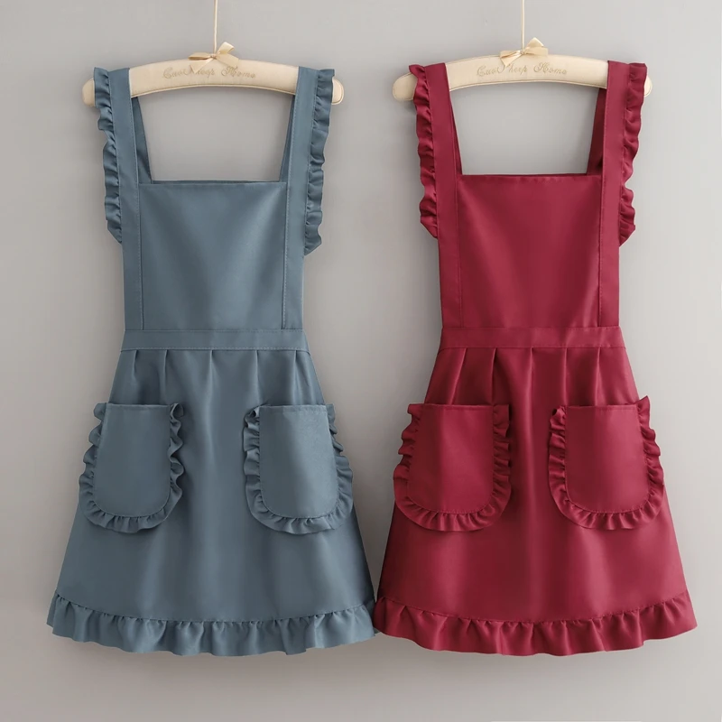 时尚韩版围裙厨房家用防污耐磨耐脏围腰新款定制透气印字厨房做饭