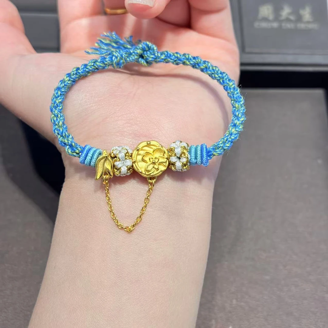 Chow Tai Seng/周大生足金花花流苏手链