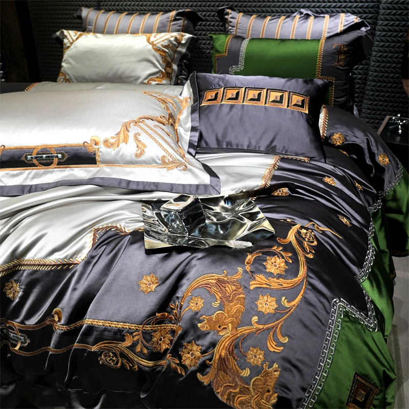 BOMIAN/铂眠【大别墅款】刺绣宫廷风轻奢祖母绿四件套床品美式