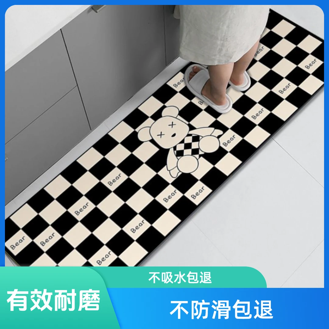 硅藻泥厨房地垫吸水吸油耐脏防滑地垫软垫床边入户门垫吸水防滑垫