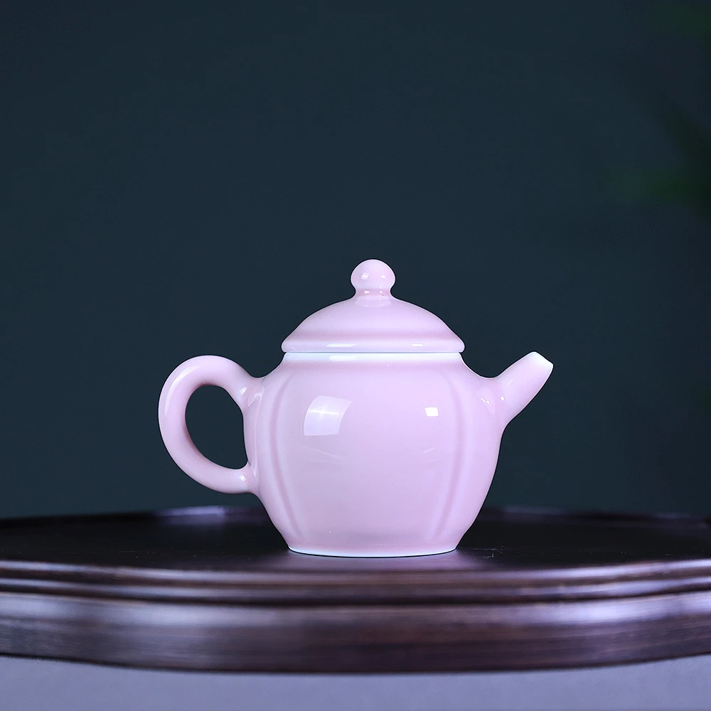 自慢堂-四季丰收壶（樱花粉）-纯手工中式精美全手工