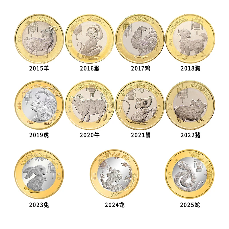 法定货币2015年-2025年生肖纪念币整卷