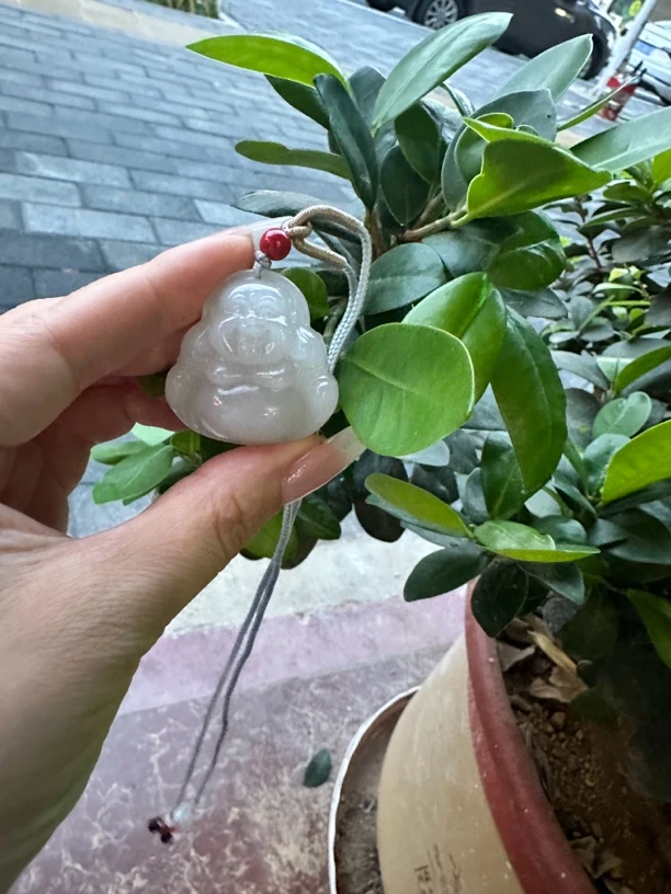 和田玉35白色佛公