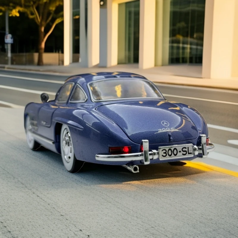 威丽合金车模1比24大奔300复古老爷车带声光回力玩具车音乐模型