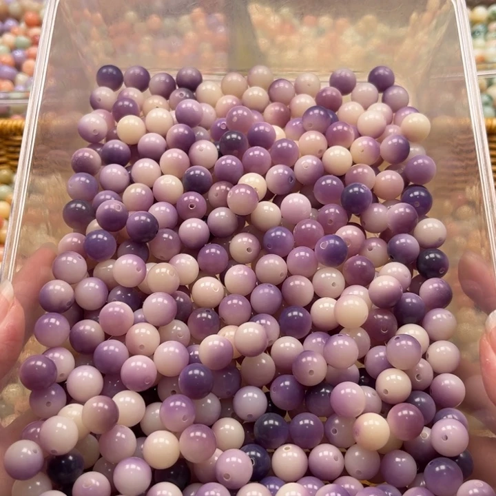 白玉菩提吊坠a11/50+10 紫飘圆珠