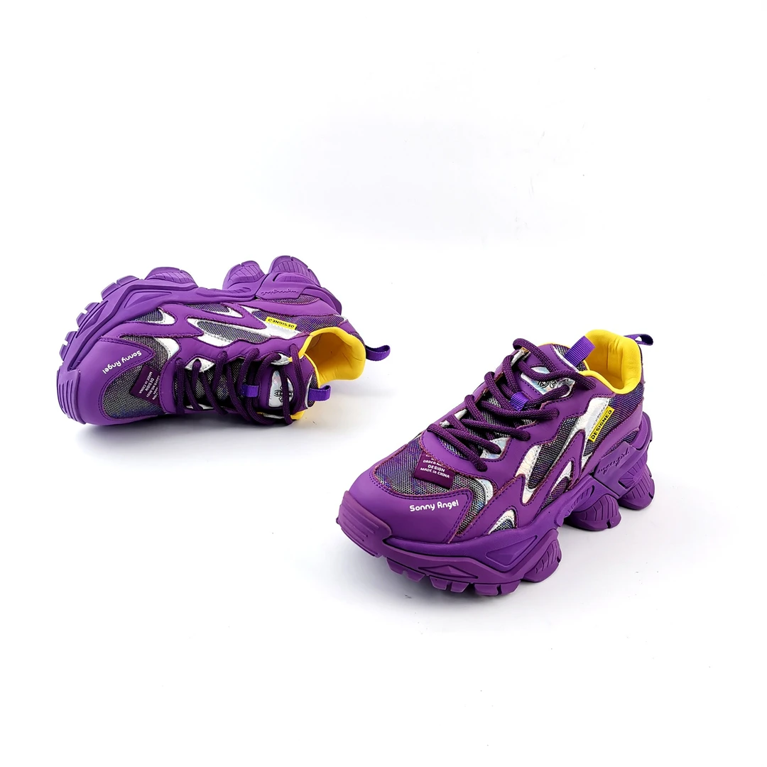 2023年秋冬新款厚底舒适时尚洋气个性紫色休闲女老爹鞋6021831