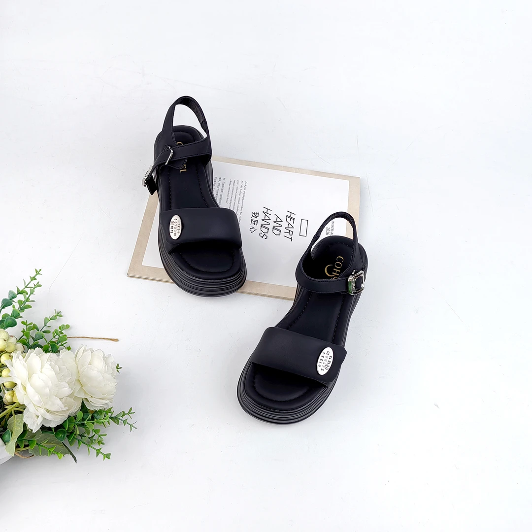 2024年夏季厚底休闲舒适运动松糕百搭时尚软底女凉鞋-0672098