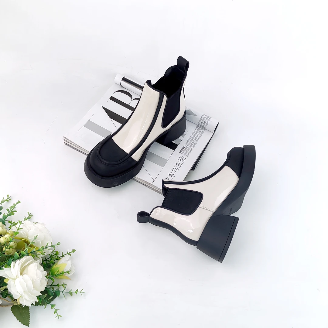 2024年冬季新英伦风单靴百搭厚底真皮短靴靴子39756168/38756168