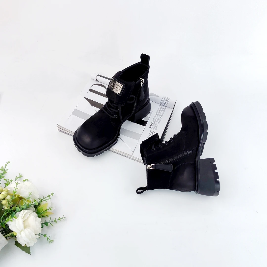 2024秋季新英伦风单靴百搭内增高短靴厚底秋款靴子-38746982