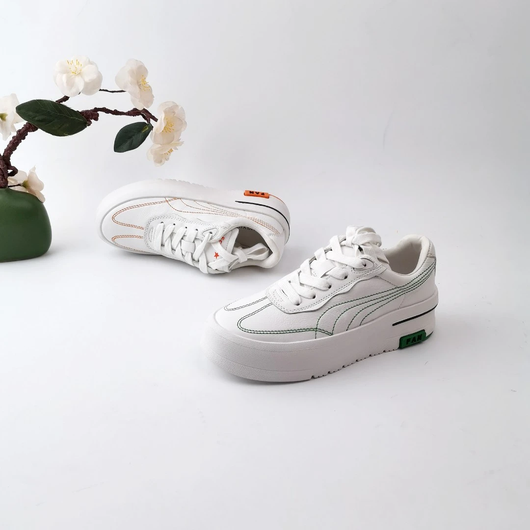 火爆春季新款厚底松糕休闲舒适系带时尚百搭板鞋小白鞋6103651