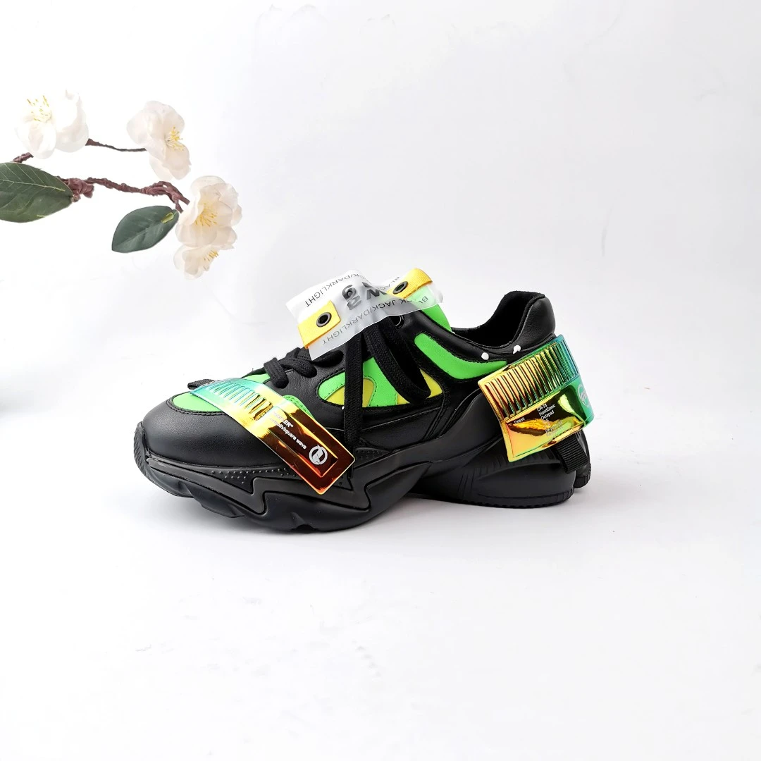 2023年春新款时尚个性洋气拼色彩色休闲运动女老爹鞋休闲6121823