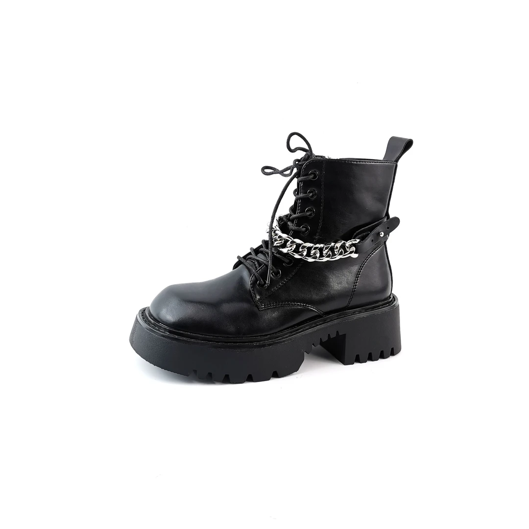 2023秋冬新款时尚厚底链条百搭酷酷马丁靴-18919885