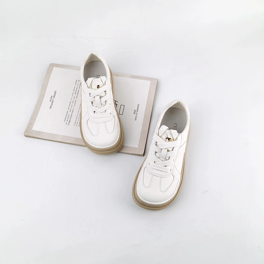 2024秋季新款平底系带时尚女休闲鞋运动白色阳光韩版OL-0032178
